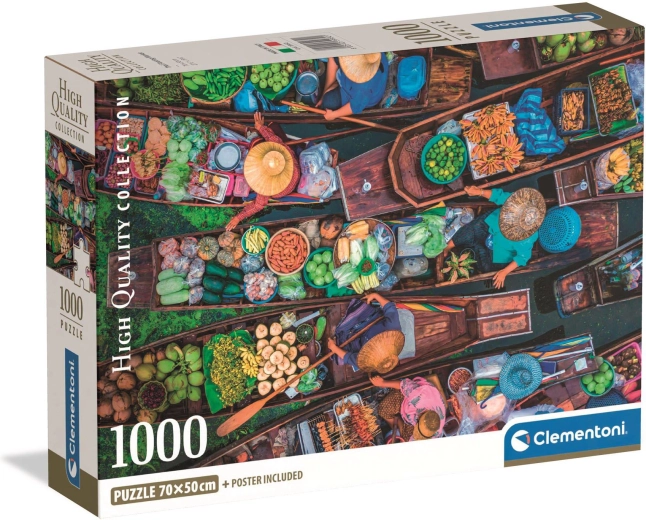 Clementoni puzzle 1000 dielikov – Thajský plávajúci trh