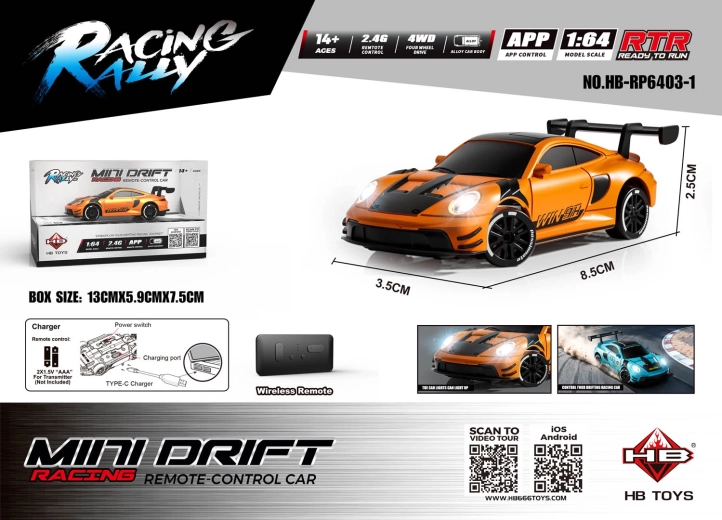 RC driftovacie auto SmokeRacer oranžové