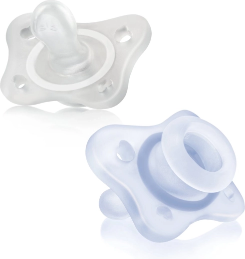 Chicco PhysioForma Mini Soft celosilikónový cumlík 0–2 mesiace pre chlapcov 2 ks