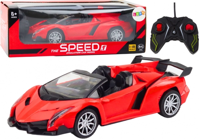 Červené športové zábavné auto RC 1:18