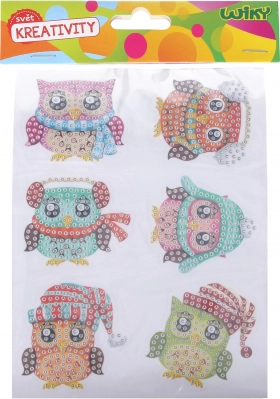 Kreatívny set diamond nálepky sovy