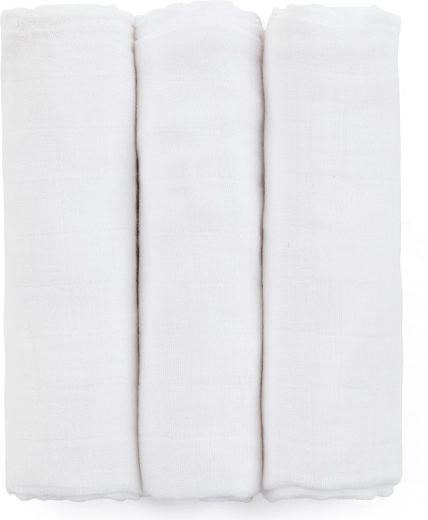 Bambusové mušelínové plienky PETITE&MARS Moussy Total White 68 × 68 cm (3 ks)