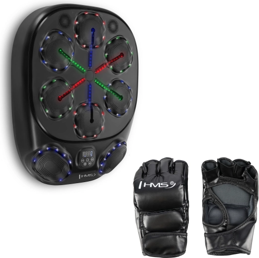 Elektronický boxerský terč s LED, Bluetooth a rukavicami HMS TB10