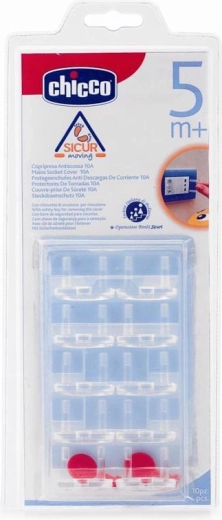 Chicco ochrana zásuviek – bezpečnostné záslepky do elektrických zásuviek, 10 ks