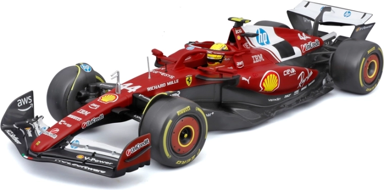 Model Formuly 1 Bburago Ferrari SF-25 2025 Lewis Hamilton #44 1:18 s helmou