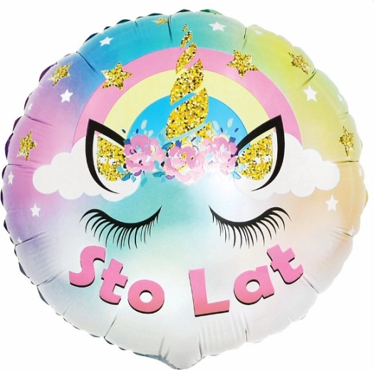 Fóliový balón pastelový Jednorožec – Všetko najlepšie