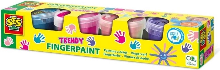 SES Creative prstové farby – sada 4 módnych farieb (4×110 ml)