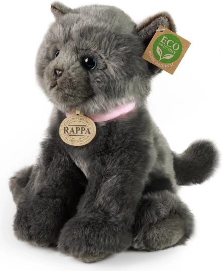 Rappa plyšová mačka sivá 25 cm eco-friendly