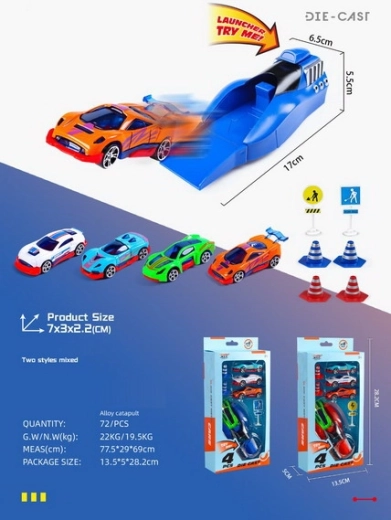 Vystreľovací set kovových áut