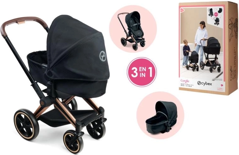 Kočík pre bábiky CYBEX Black 3 v 1 (36–52 cm)
