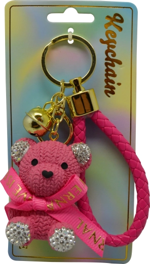 Prívesok na kľúče ružový medvedík