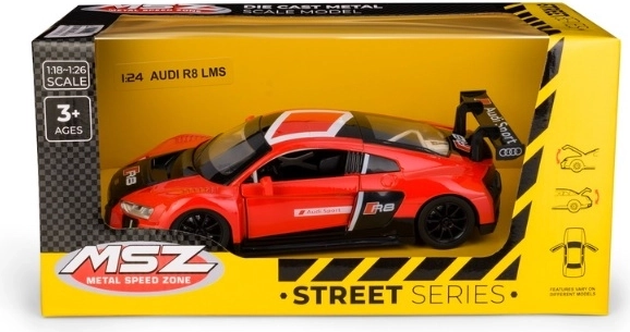 Zberateľský model Audi R8 LMS v mierke 1:24 červený