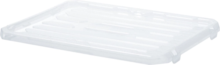 Plastové veko k úložnému boxu Cargobox 400 × 300 × 30 mm, transparentné