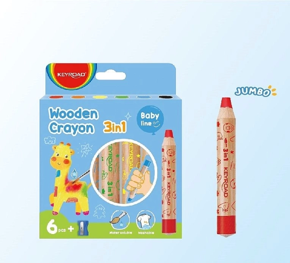 Akvarelové pastely 3v1 KEYROAD, sada 6 farieb