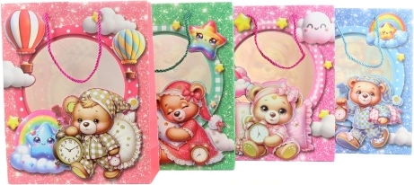 Darčeková taška s motívom medvedíkov 26 × 32 × 10 cm