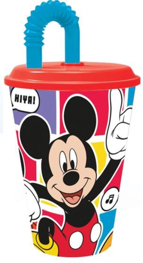 Pohárik so slamkou MICKEY 430 ml, plast
