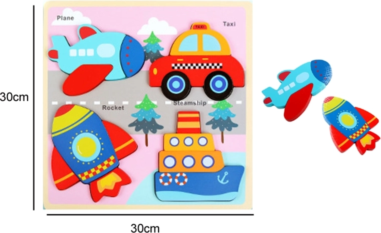 Drevené puzzle – dopravné prostriedky