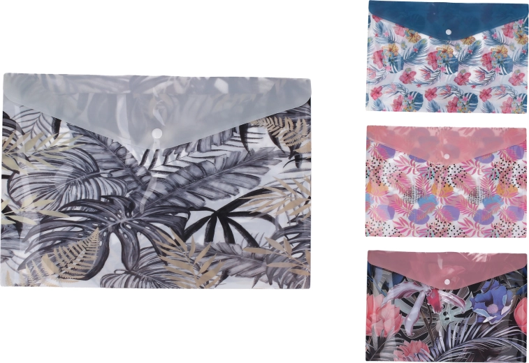 Zložka s drukom 32 × 25 cm – mix kvetinových motívov