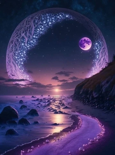 Diamantové maľovanie Ametystová žiara 30 × 40 cm