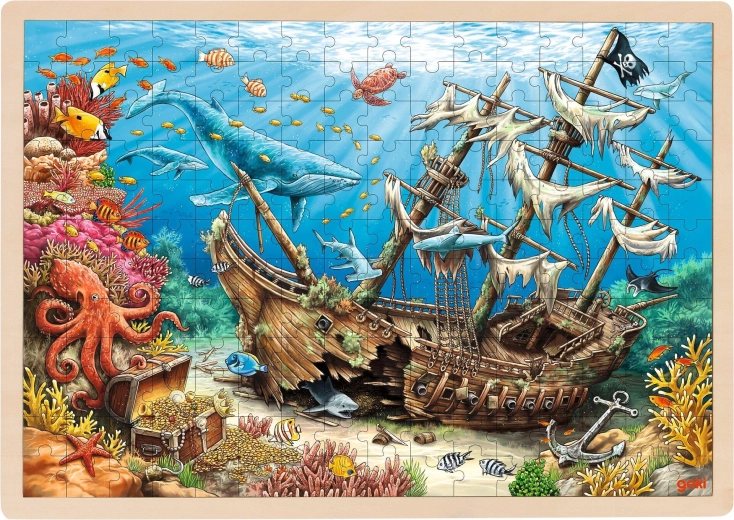 Vkladacie drevené puzzle potopená loď Santa Elena - 1 kus