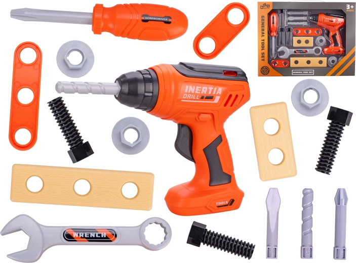 Sada detského náradia s vŕtačkou, 16 dielov v krabičke
