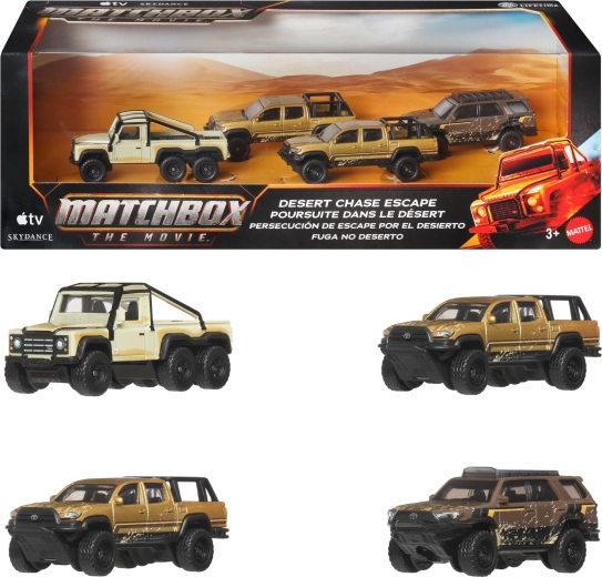 Matchbox The Movie Desert Chase Escape sada 4 vozidiel 1:64