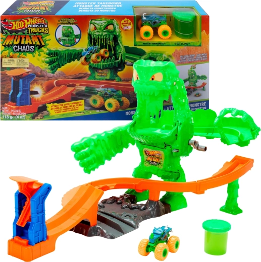 Hot Wheels Monster Trucks dráha so slizom: súboj s mutantným monštrom + autíčko