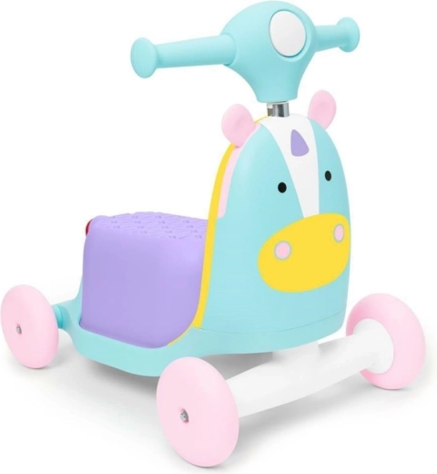 Skip Hop Zoo 3v1 odrážadlo a kolobežka jednorožec