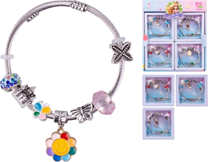 Detský náramok s medailónikom – srdiečko, morská víla, slniečko, obláčik