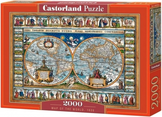 Puzzle 2000 dielikov Mapa sveta 1639