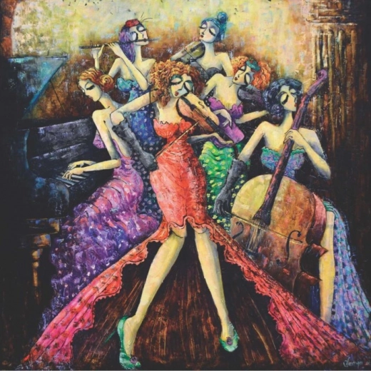 Anatolian Štvorcové puzzle Ženský orchester 1024 dielikov