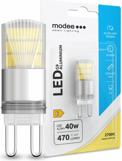 Modee LED žiarovka G9 4,2 W teplá biela