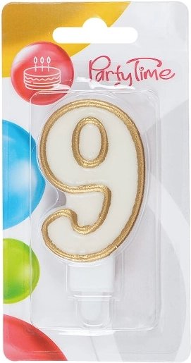 Zlatá narodeninová sviečka číslo 9