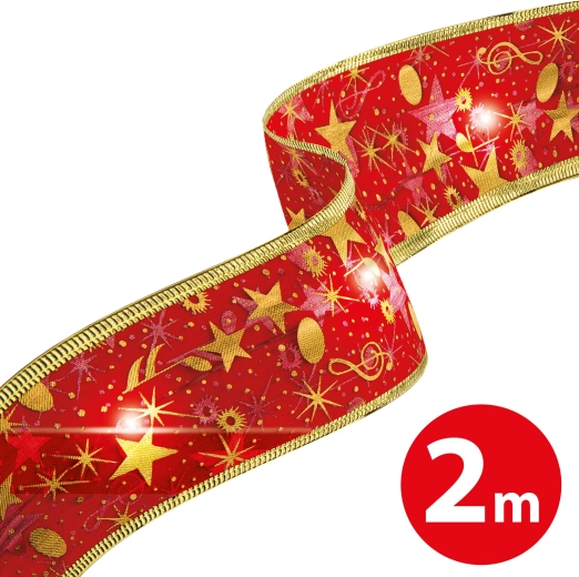 Vianočná LED stuha červená 2 m