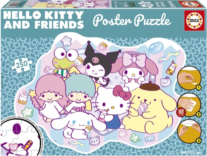 Educa plagátové puzzle Hello Kitty a priatelia 250 dielikov