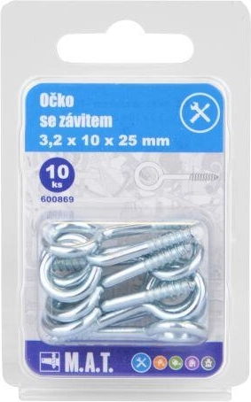 Uzavreté očko so závitom 25 × 10 × 3,2 mm, zinok (10 ks)