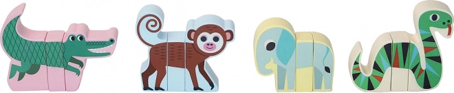 Drevené magnetické puzzle zvieratká Jungle