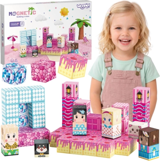 Woopie magnetické kocky – 3D magnetické kocky 59 ks