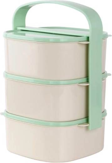 Plastový obedár 3×1 l, mix farieb viečok