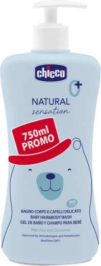Chicco šampón na vlasy a telo Natural Sensation s aloe a harmančekom 750 ml