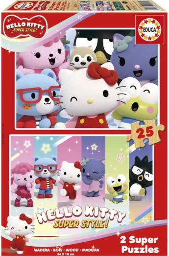 Educa drevené puzzle Hello Kitty 2x25 dielikov
