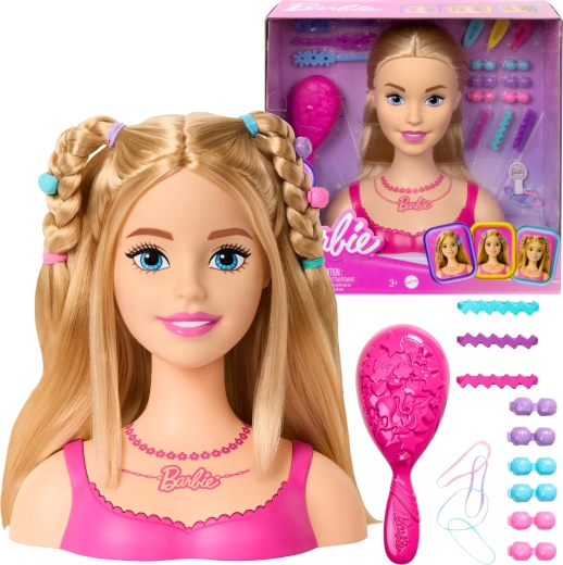 Barbie hlava na česanie a styling s doplnkami, 20 dielov