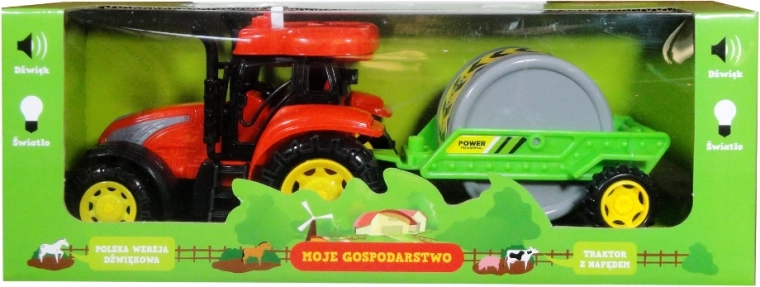 Traktor s prívesom a poľským zvukovým modulom