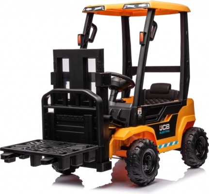 Detský elektrický vysokozdvižný vozík JCB – žltý