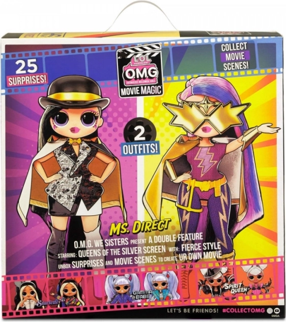 L.O.L. Surprise! OMG Movie Magic bábika Ms. Direct (veľká ségra) – 25 prekvapení