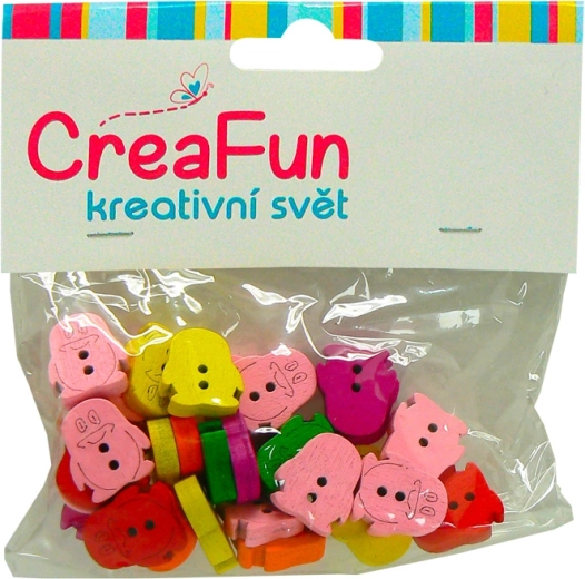 Drevené korálky ceruzka 14 × 15 mm, 30 ks