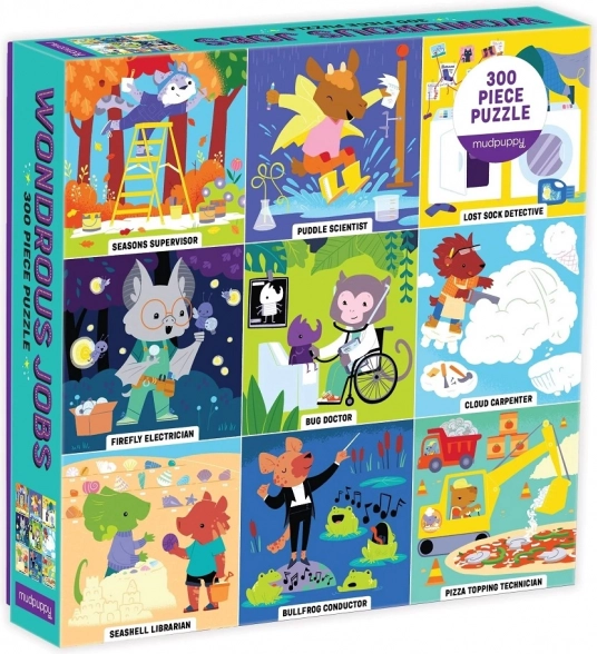 Mudpuppy level up! podivuhodné povolania – puzzle 300 dielikov