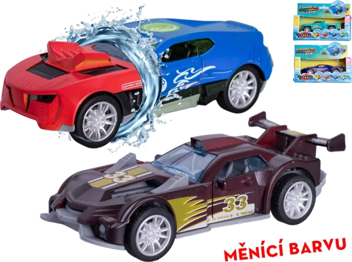 Kovové auto 12 cm so zotrvačníkom a meniacou sa farbou