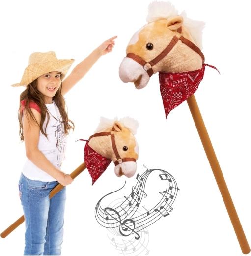 Hobby horse na drevenej tyči so zvukom erdžania 77 cm