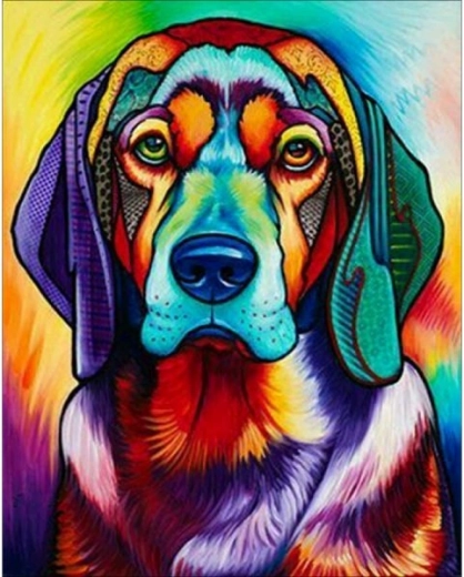 Diamantové vyšívanie (diamond painting) – pes vo farbe 30 × 40 cm - 1 kus